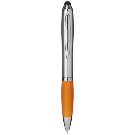 Nash stylus balpen met zilveren houder en gekleurde grip