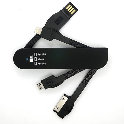 Multi charger oplader in de vorm van een klapmes