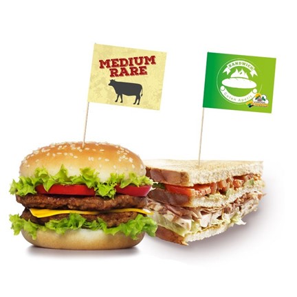 Hamburgerprikkers-Sandwichprikkers kleine oplages full colour