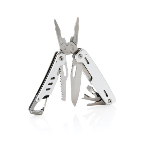 Solid multitool met karabijnhaak, zilver