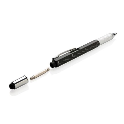 5-in-1 ABS toolpen, zwart