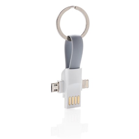 3-in-1 sleutelhanger kabel, wit