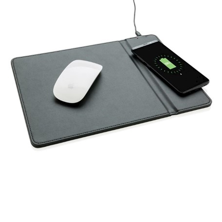 Muismat met 5W draadloze oplader, zwart