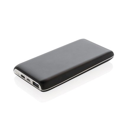 8.000 mAh light up logo powerbank, zwart