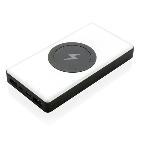 10.000 mah powerbank met PD en draadloos opladen, zilver