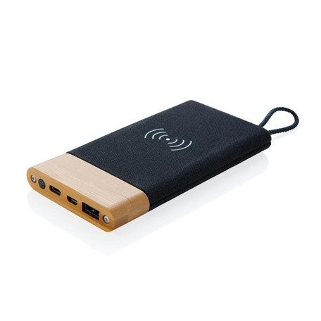 Luxe draadloze powerbank van duurzaam materiaal 