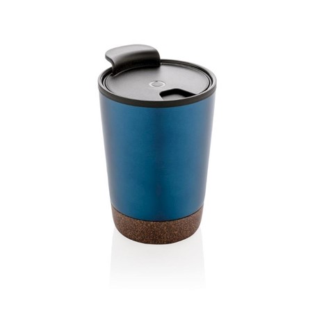 Kurk koffiebeker, blauw