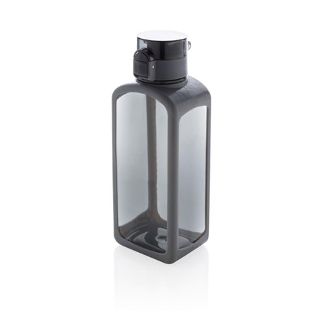 Squared afsluitbare lekvrije tritan waterfles, zwart