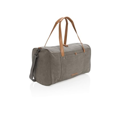 Canvas reis/weekendtas PVC vrij, grijs