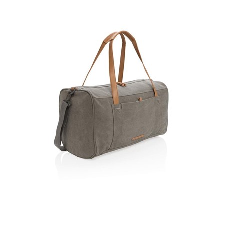 Canvas reis/weekendtas PVC vrij, grijs