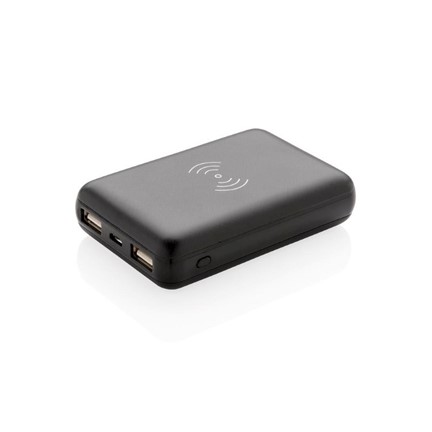 5.000 mah zakformat powerbank met 5W draadloze oplader, zwar