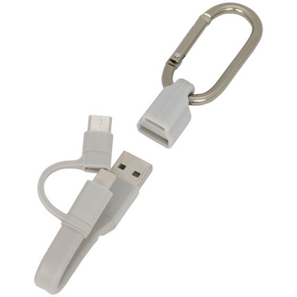 Fold 3-in-1 oplaadkabel met karabijnhaak