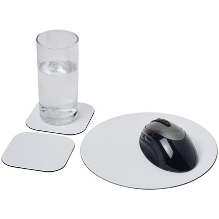 Brite-Mat® combiset 6 van muismat en onderzetter