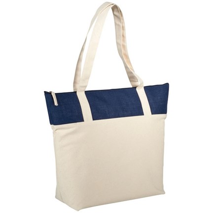 Jute en katoenen tas met ritssluiting