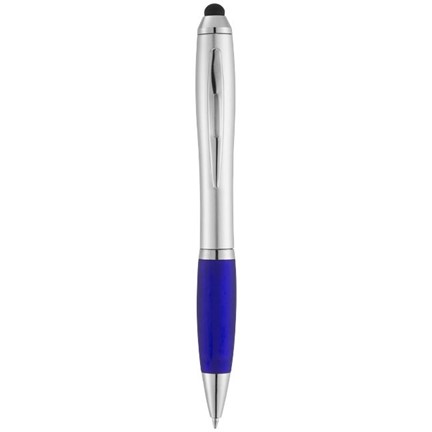 Nash stylus balpen met zilveren houder en gekleurde grip
