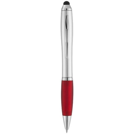 Nash stylus balpen met zilveren houder en gekleurde grip
