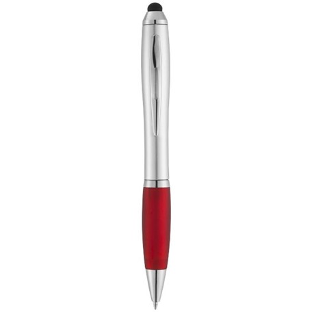 Nash stylus balpen met zilveren houder en gekleurde grip