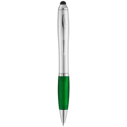 Nash stylus balpen met zilveren houder en gekleurde grip