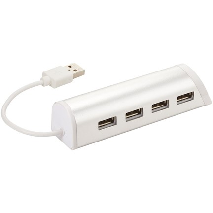 Aluminium 4 poorts USB hub en telefoonstandaard