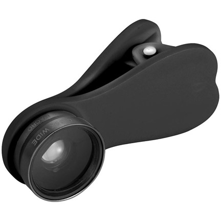 Breedhoek en macro lens met clip