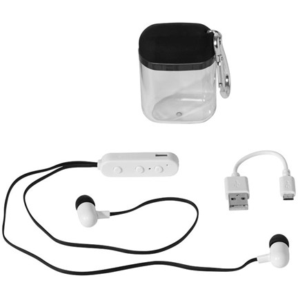 Budget Bluetooth® oordopjes in cassette met karabijnhaak