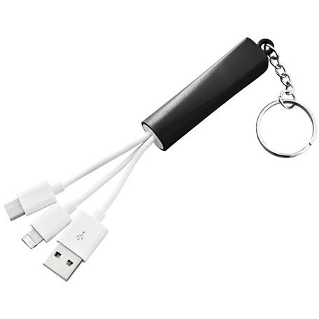 Route 3 in 1 oplaadkabel met sleutelhanger
