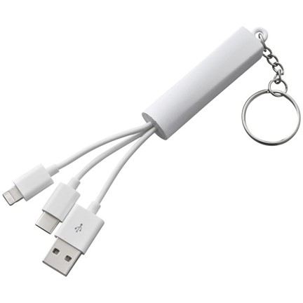 Route 3 in 1 oplaadkabel met sleutelhanger