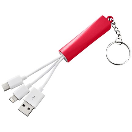 Route 3 in 1 oplaadkabel met sleutelhanger