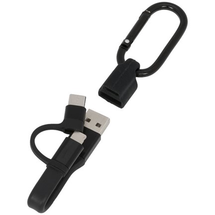 Fold 3-in-1 oplaadkabel met karabijnhaak